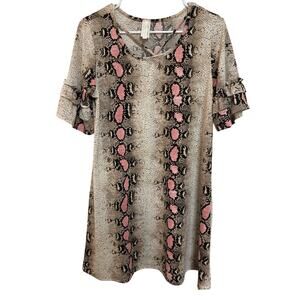 Now & Forever Snakeskin Dress Medium Sleeveless